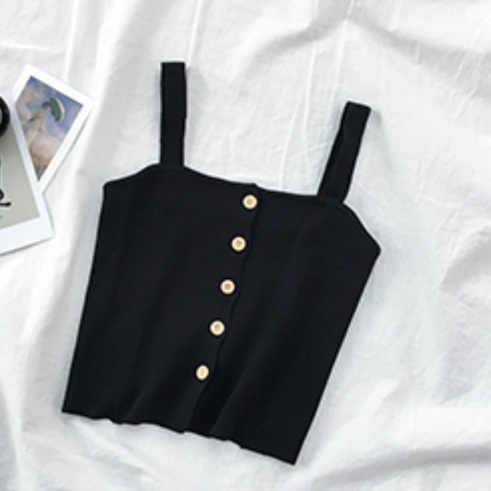 black knit crop top